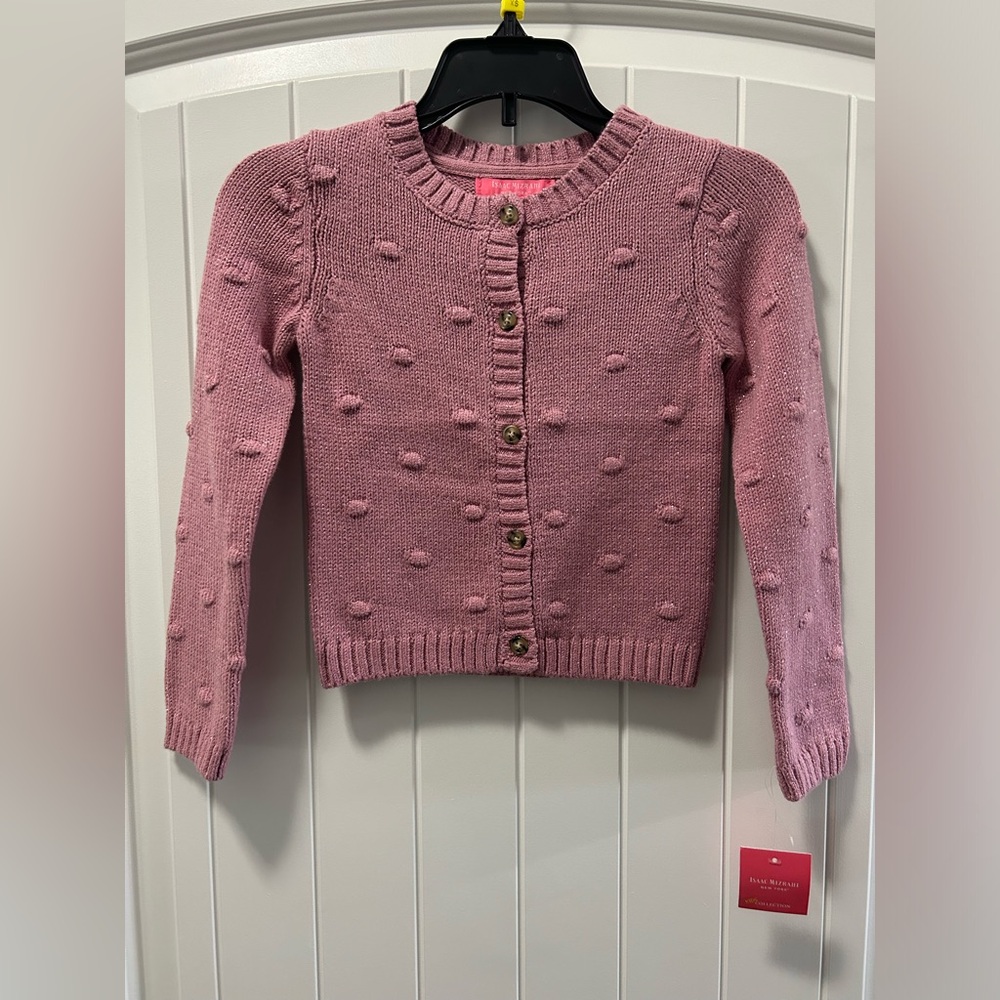 4T Girls XS Pink Button Sweater Isaac Mizrahi